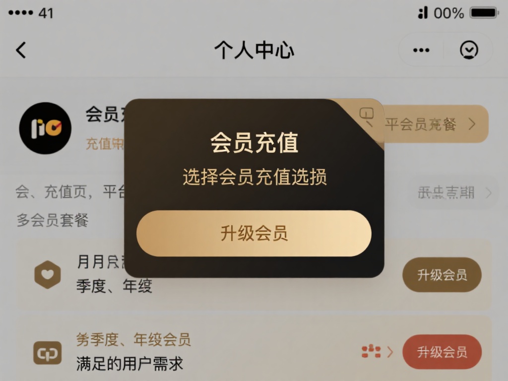 选择会员充值选项
在个人中心中，找到“会员充值”